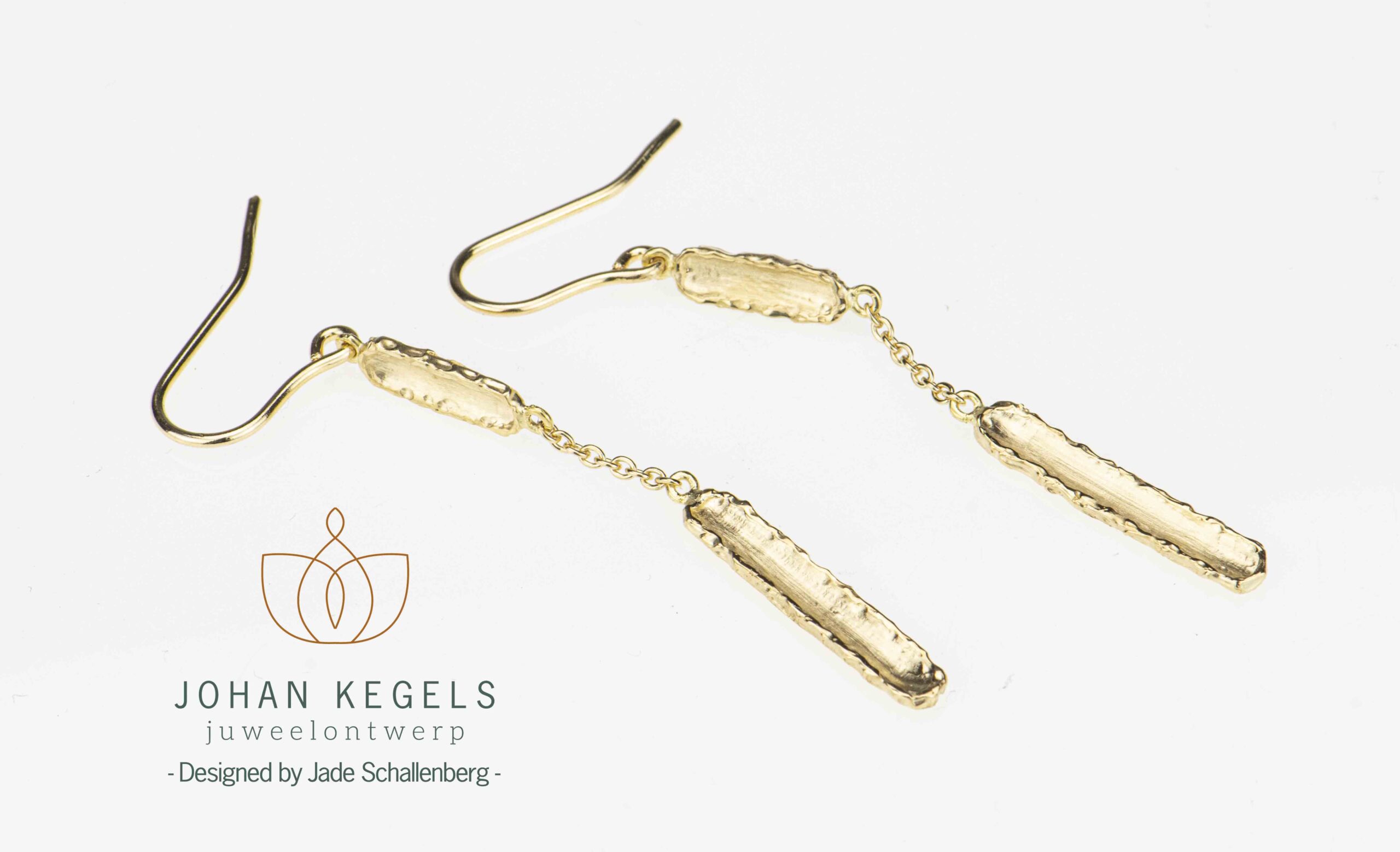 Geel gouden oorslingers in 18 kt gemaakt van uw oude juwelen
