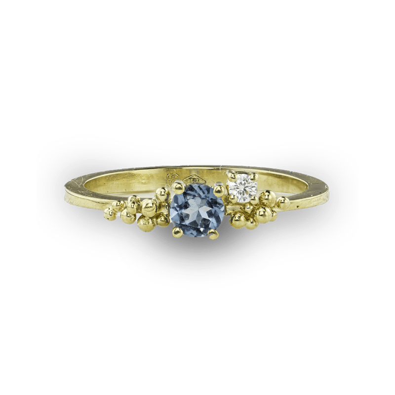 Geelgouden ring met topaas en diamant