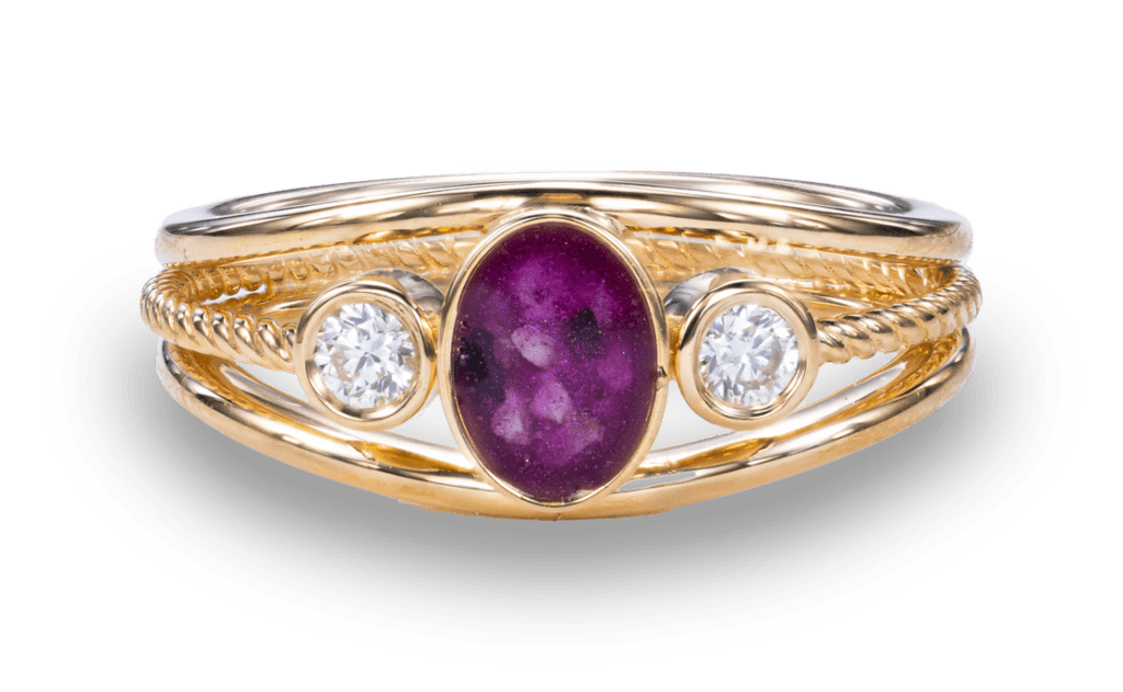 Ring met een herinnering in verwerekt.