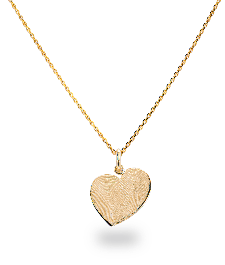 Geelgouden 18kt hanger met fingerprints